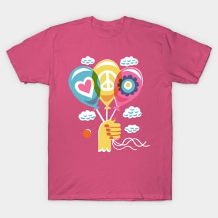 Peace and Love Balloon T-Shirt